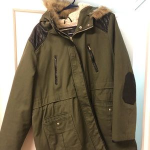 Torrid Military Inspired Winter Coat with faux fur